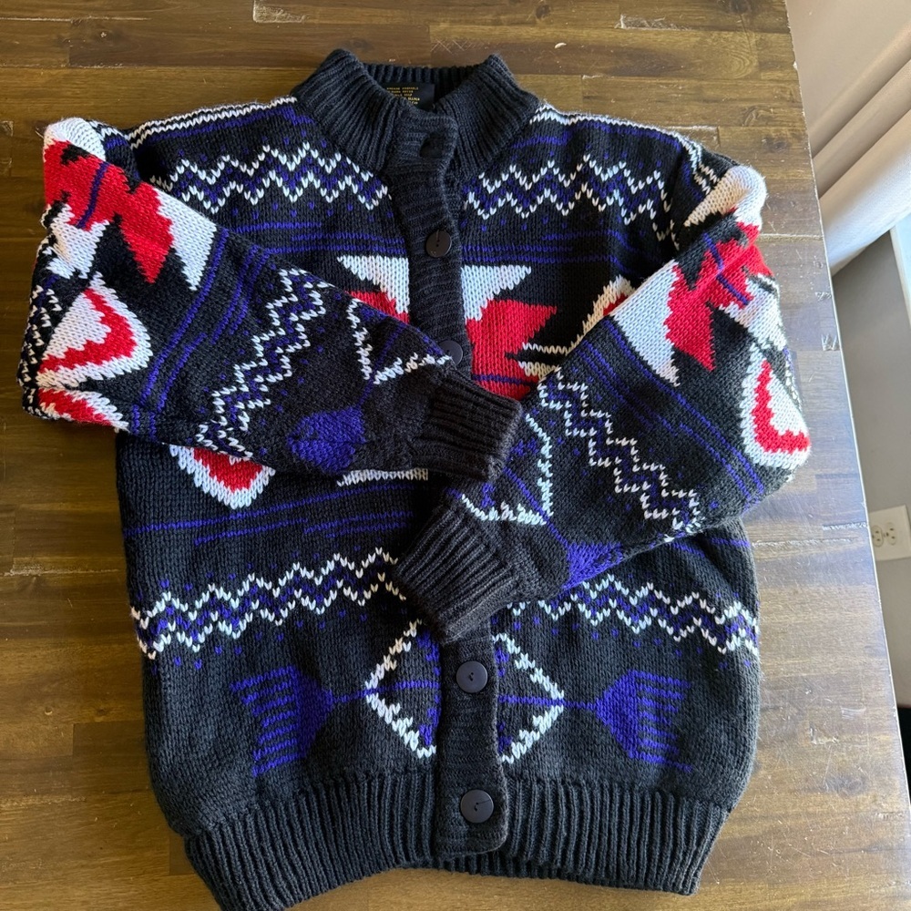Vintage Y2K Southwest Print Chunky Knit Cardigan - Picture 4 of 12